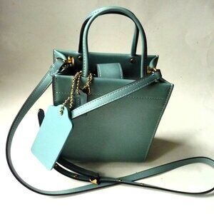 NEW Coach Mini Cashin light blueTote Glovetanned Leather C4828 Crossbody Handbag